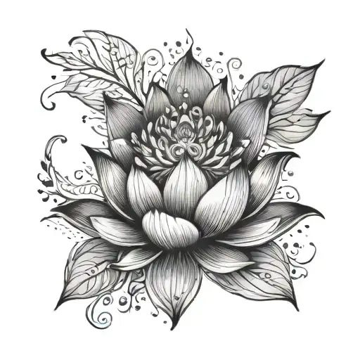 Unalome With Lotus Flower