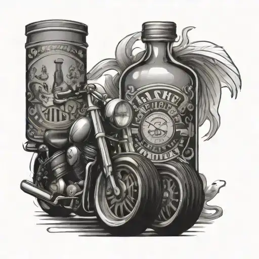 Casino And Beer Bottle And Motorcycles Racing