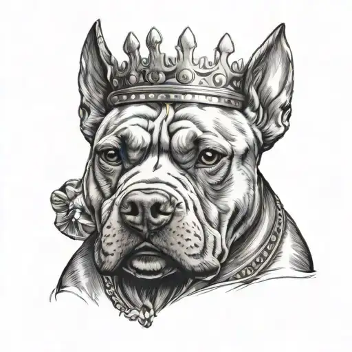 Pitbull Wearing A Crown