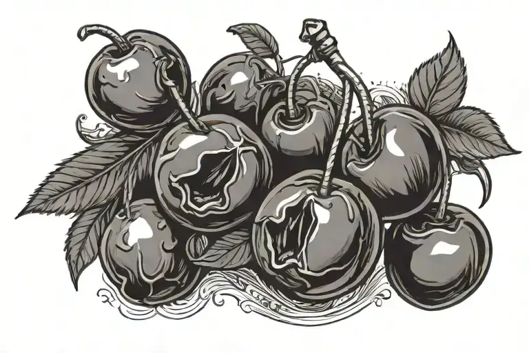 Lettering With Cherries Surrounded