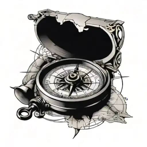Clockwork Compass With Map