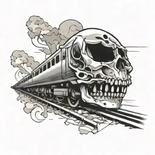 Bullet Train Going Through A Skull