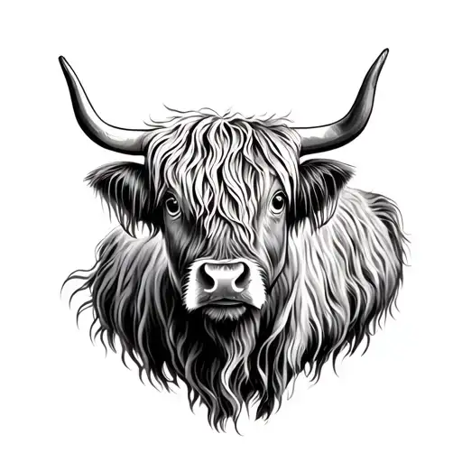 Highland Cow With Marigold