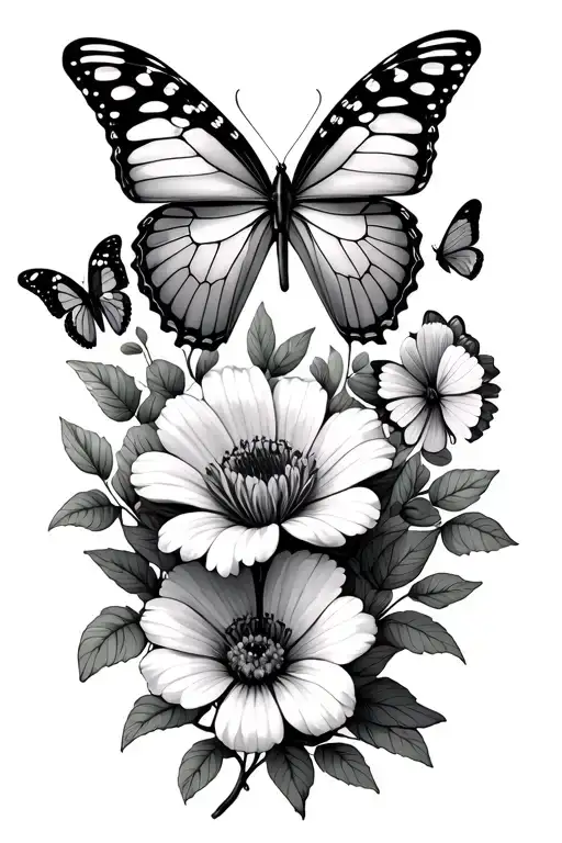 Flowers Money Butterflies With Regular Butterflies