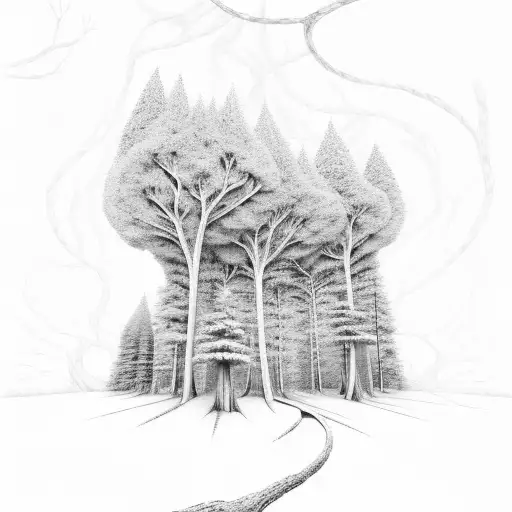 A Forest Landscape With A Hidden Maze Symbolizing Overcoming Obstacles