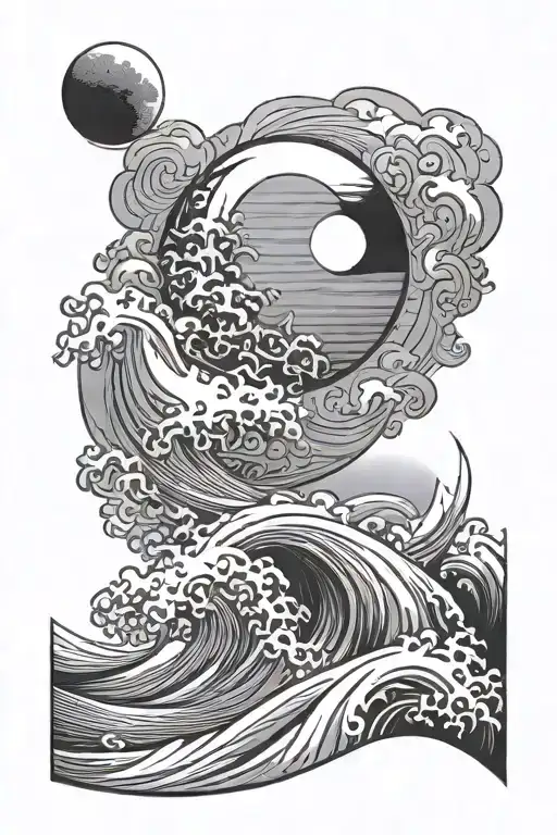 Sun Moon Wave Vertical