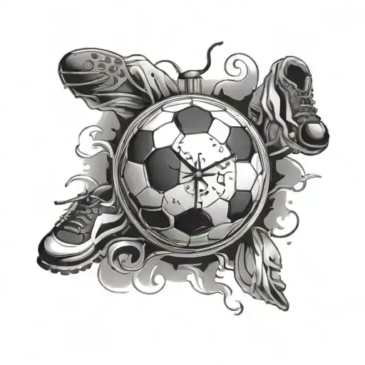 A Soccer Ball Morphing Into A Clock With The Hands Pointing To The Time Of Your Daughter's Birth