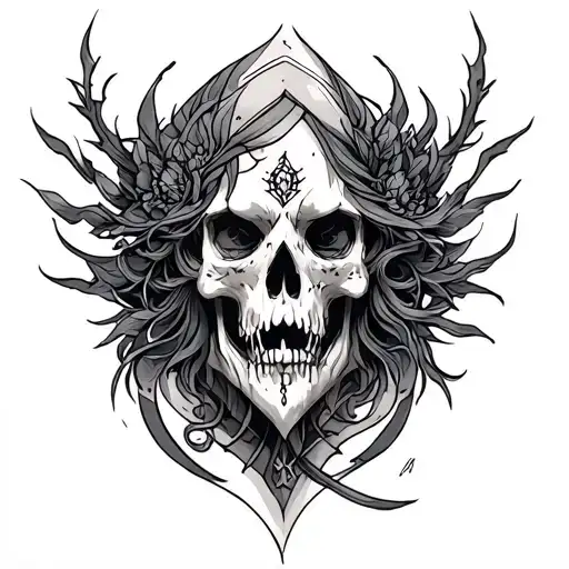 Dark Mythology Inspired Tattoo Featuring