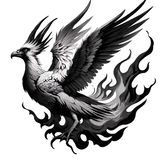 Phoenix Being Reborn Out Of Fire