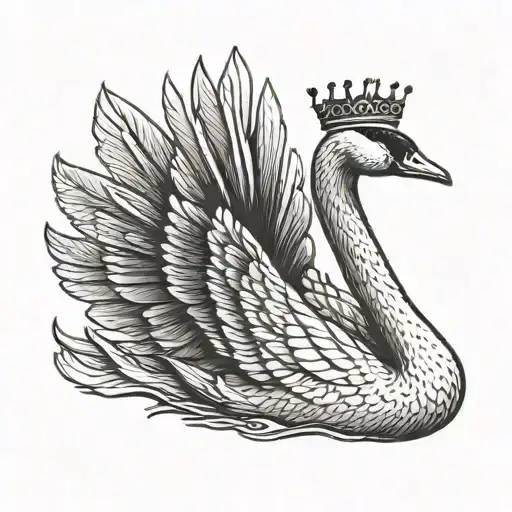 A Swan With Crown On His Head