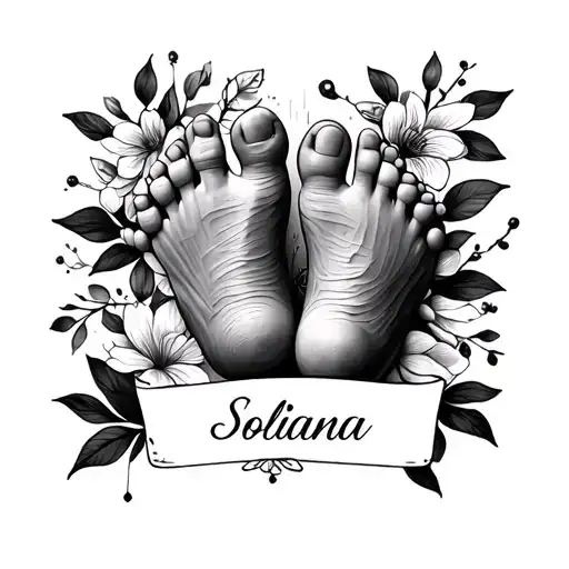 Soliana Name With Baby Feet