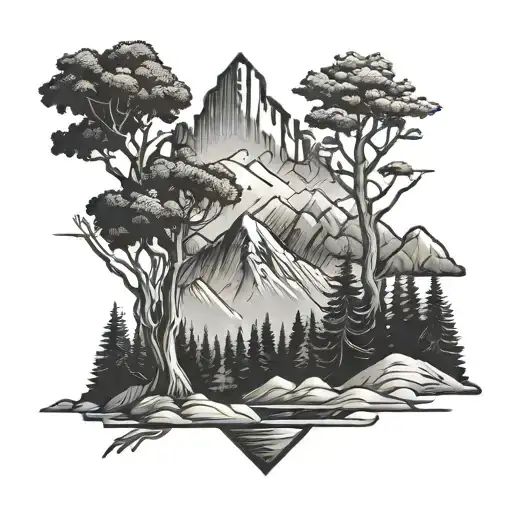 Arrow Outdoors Mountains Trees