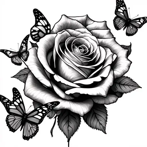 Rose With Butterflys S Tiggertars