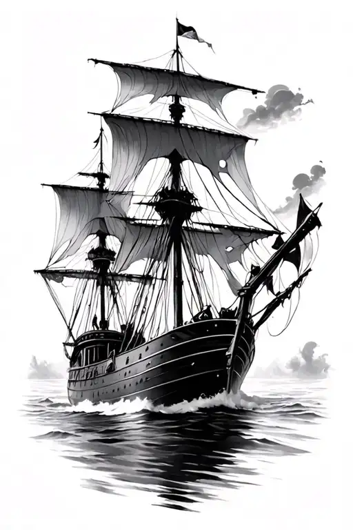 Schooner Battle Scene