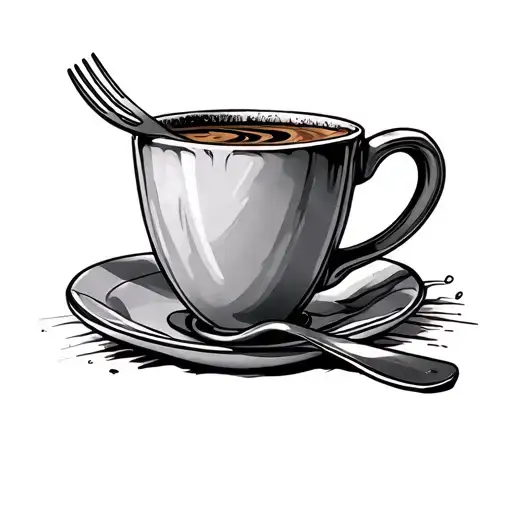 Coffee Mug With A Fork