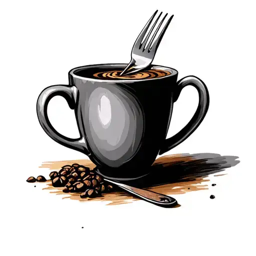Coffee Mug With A Fork