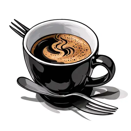 Coffee Mug With A Fork