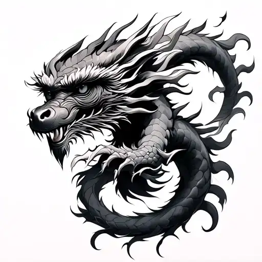 Chinese Zodiac Monkey And Dragon As Smoke