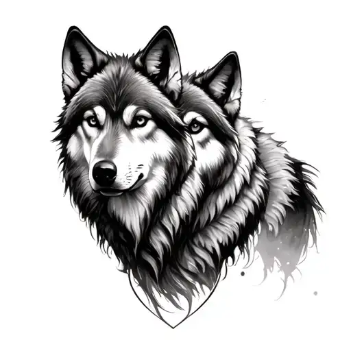 Double Wolves Collarbone