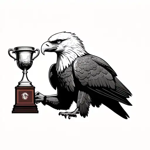 Bald Eagle Carrying Away Fa Cup Trophy