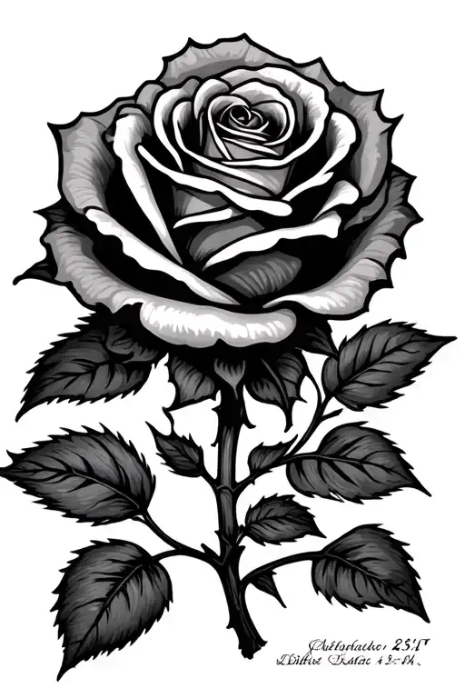 Rose And Birthdate Written