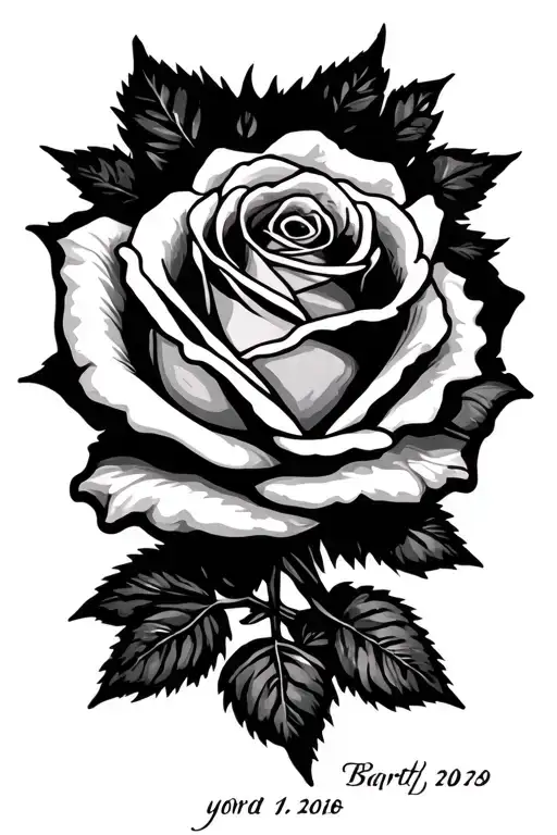 Rose And Birthdate Written