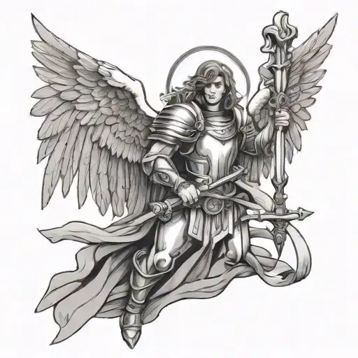 Archangel Gabriel Holding A Sword