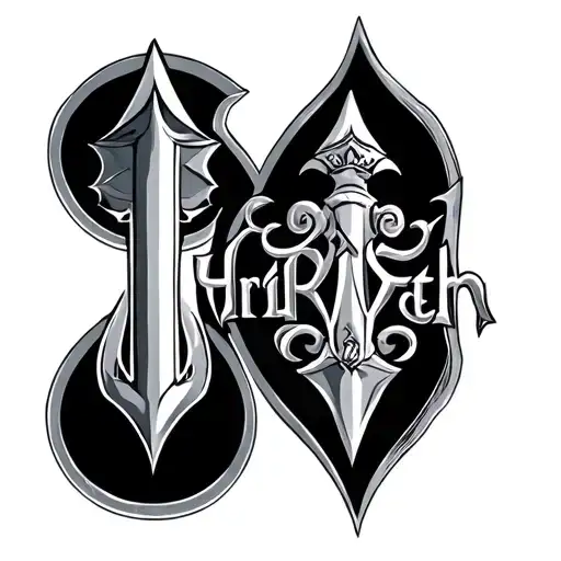 Excalibur With Hiraeth Word Art