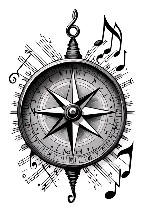 Compass And Music Note