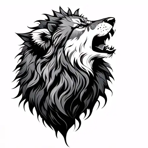 Lion And Wolf Howling