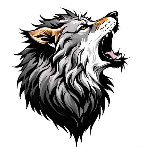 Lion And Wolf Howling Seperatly