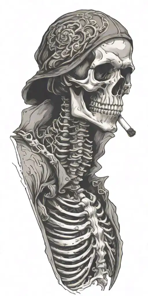 Smoking Skeleton Man