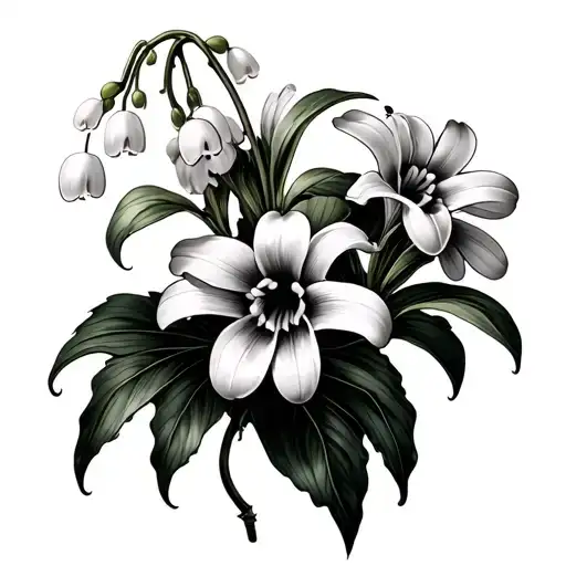 Lily Of The Valley Flower With Some Of The Flowers Being Little Skulls
