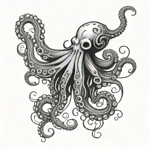 Octopus Music Note Intertwined