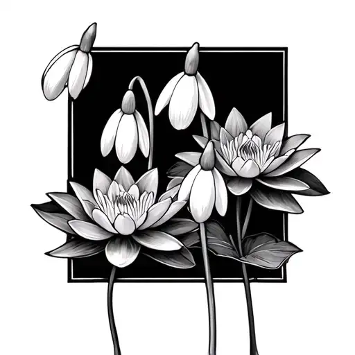 Water Lily Snowdrop Together