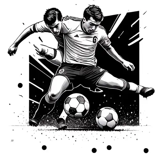 Soccer Player Slide Tackling Each Other