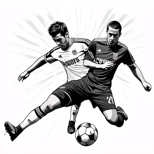 Soccer Player Tackling Each Other