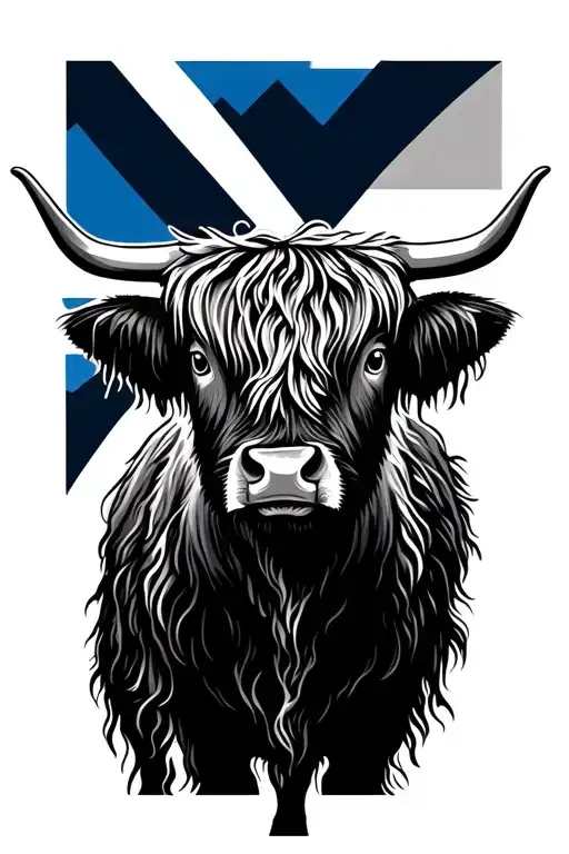 Highland Cow Scotland Flag