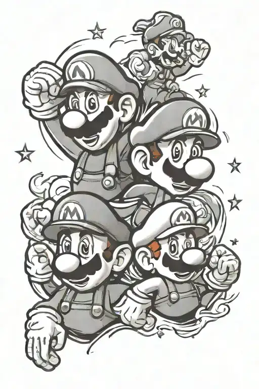 Mario And Luigi With Super Mario Icons