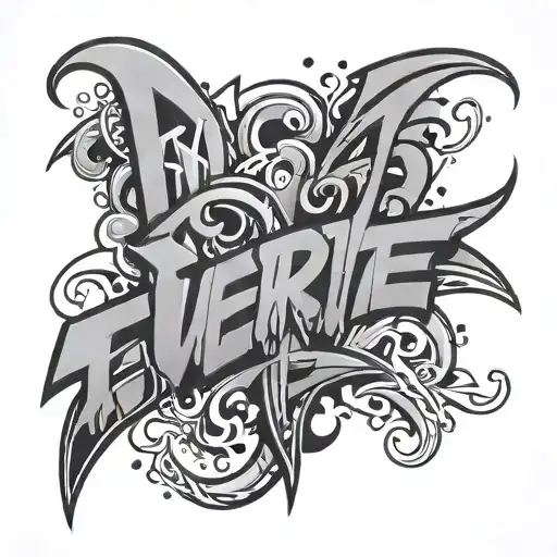 The Word Fuerte In Graffiti Style With Dynamic Letterforms