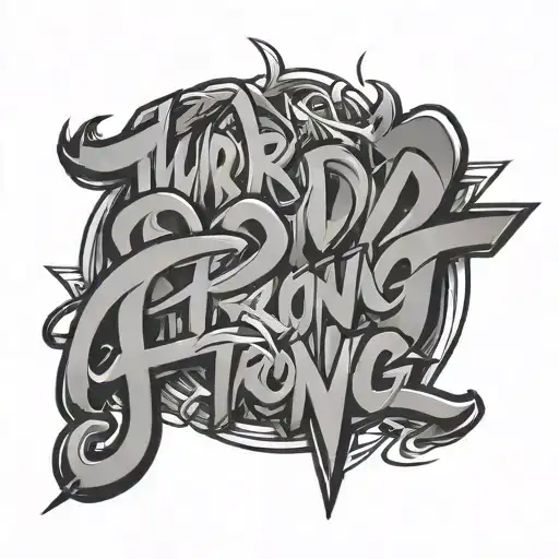 Word Strong Graffiti Style Sketch
