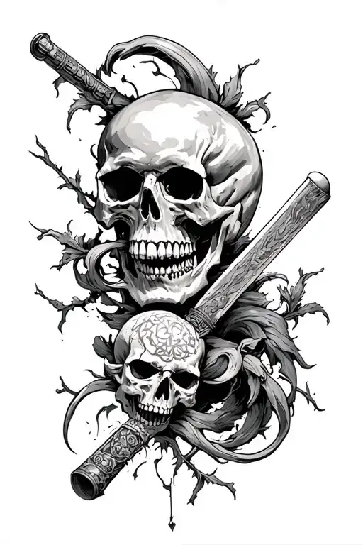 Skull And Fight Scene