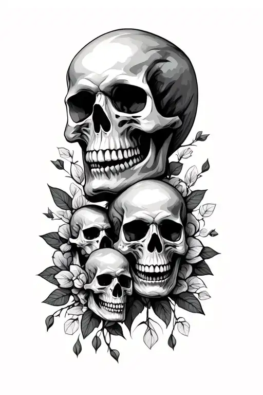 Skull And Family Symbol Integrated