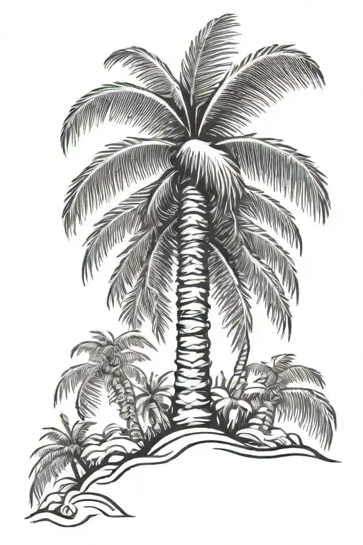 Palm Tree Individually Standing Traditional Simple Style