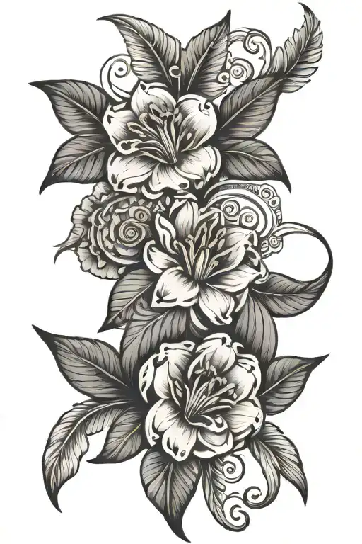 Peruvian Inspired Tattoo Incorporating Elements Of The Nazca Lines And Peruvian Lily