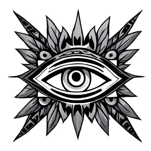 Aztec Symbols With A 3Rd Eye