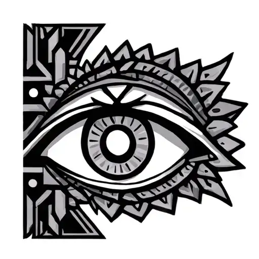 Aztec Symbols With A 3Rd Eye