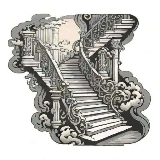 Stairs Rising Script Surround