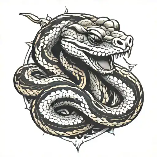 Ball Python Wrapped Around A Dagger