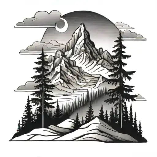 Mountain And Forest Tat